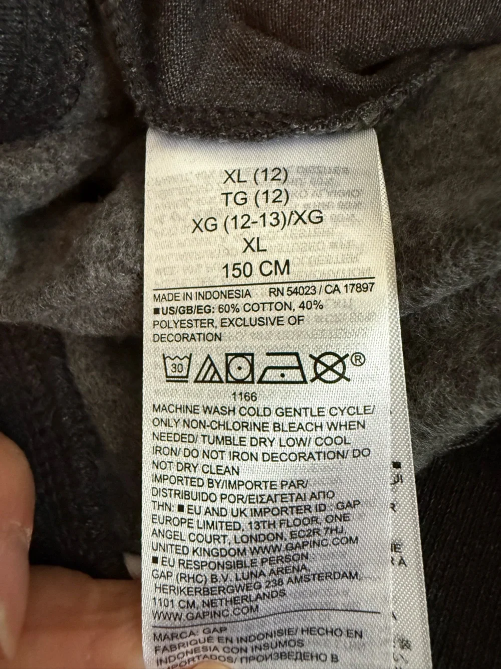 NWT GAP Kids Charcoal Gray Kids Sweatpants with Logo sz XL(12)